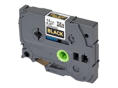 BROTHER P-TOUCH TZE-334 gold sur noir  12mm