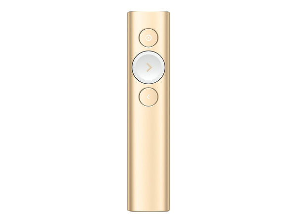 LOGITECH Spotlight Presentation remote control 3 buttons gold