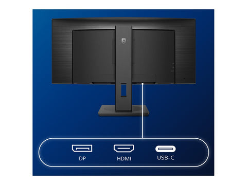 PHILIPS 346B1C 34inch USB-C DOCKING DISPLAY 3440x1440 Curved VA 21:9 5ms GtG HAS USB-C/DP/HDMI RJ45 USB HUB Speakers VESA
