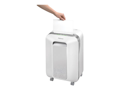 FELLOWES DESTRUCTEUR MICROSHRED LX201 BLANC COUPE MICROPARTICULES 230V EU