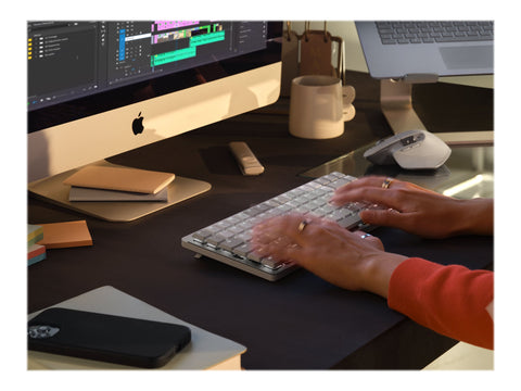 LOGITECH Master Series MX Master 3S for Mac Mouse ergonomic optical 7 buttons wireless Bluetooth 2.4 GHz pale grey for Apple MacBook