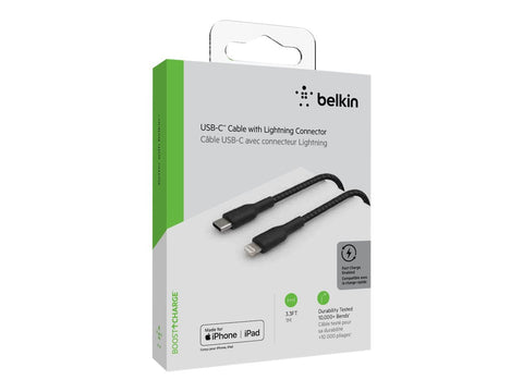BELKIN BOOST CHARGE USB-C to Lightning Cable Braided 1M Black