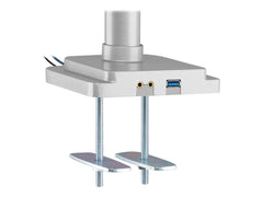 EATON TRIPPLITE Triple-Display Flex-Arm Desktop Clamp for 17inch to 30inch Flat-Screen Displays - USB and Audio Ports Aluminum