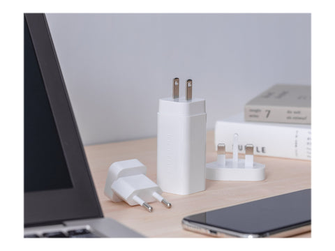 INNERGIE 65U Le plus petit Adptr. d alimentation 65W 6 embouts d alimentation pour portables Câble 1.5M Embouts voyage UE.UK et US