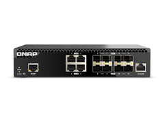 QNAP QSW-M3212R-8S4T Managed Switch 12 port of 10GbE port speed 8 port SFP+ 4 port 10gbE RJ45 half-rackmount design