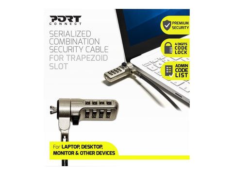 PORT DESIGNS Combination Serialisee par Cable de Securite Noble Pack 25