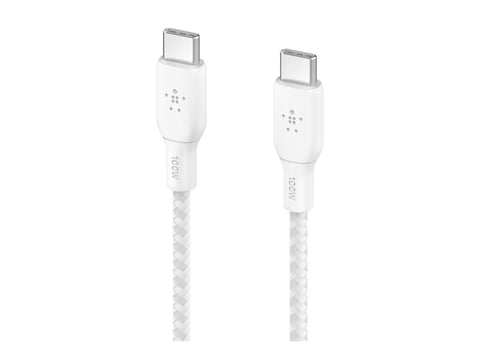 BELKIN 100w USB-C to USB-C Braided Cable 3M White