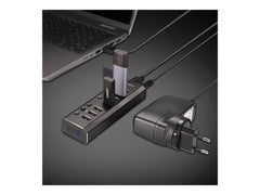 LINDY 4 Port USB 3.0 Hub with 3 Quick Charge 3.0 Ports