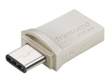 TRANSCEND 64Go Clé USB3.1 Gen 1- On The Go - Type A et C - Argentée
