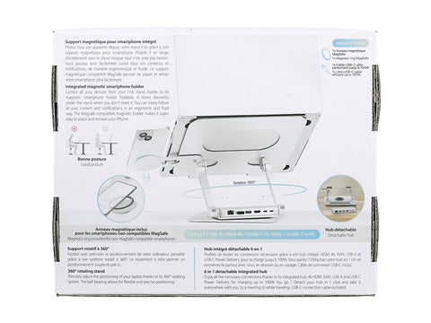 TNB iClick 360 adjustable notebook stand with detachable 6in1 hub aluminum