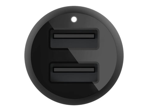 BELKIN BOOST CHARGE 24W 12w x 2 USB-A Dual Car Charger Black