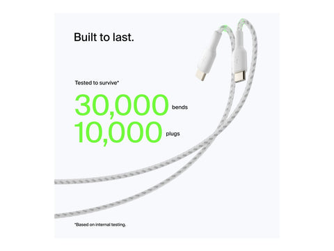 BELKIN BOOST CHARGE USB-A to USB-C Cable Braided 0.15M White