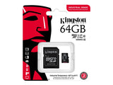 KINGSTON 64Go microSDXC Industrial C10 A1 pSLC Card + SD Adapter