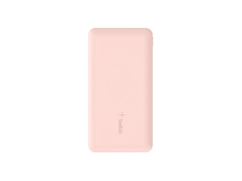 BELKIN Batterie externe 3 ports 10K avec câble USB-A vers USB-C rose
