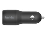 BELKIN BOOST CHARGE 24w USB-A Dual Car Charger w/ 1M PVC A-C Black