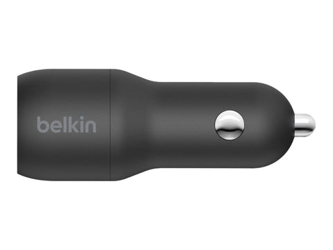 BELKIN BOOST CHARGE 24w USB-A Dual Car Charger w/ 1M PVC A-C Black