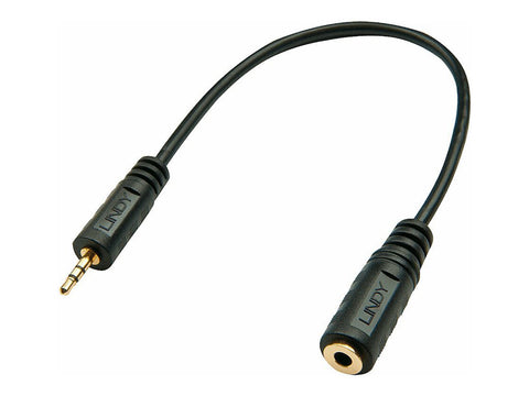 LINDY Audio Adapter Cable 2.5M/3.5F 20cm-Kabel 2.5mm M/3.5mm F