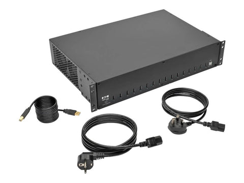 EATON TRIPPLITE 16-Port USB Charging Station with Syncing 230V 5V 40A 200W USB Charger Output 2U Rack-Mount