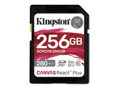 KINGSTON 256Go Canvas React Plus SDXC UHS-II 280R/150W U3 V60 for Full HD/4K