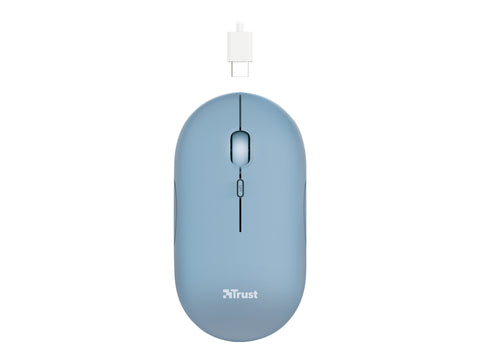 TRUST Souris sans fil PUCK Ultra-plate rechargeable - Bleue