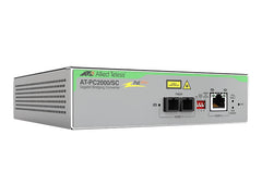 ALLIED 2port Gigabit Speed/Media Converting Switch with PoE 1000T POE+ to 1000SX SC Media Converter Multi-Region AC adapter