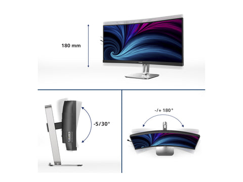 PHILIPS 34B2U5600C/00 34p 3440x1440 120Hz VA CURVED H/A tbu MM ULTRAWIDE USB-C DOCKING DISPLAY RJ45 PD > 100 W USB HUB SPEAKERS