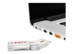 LINDY Clé USB et 4 bloqueurs de ports USB Orange