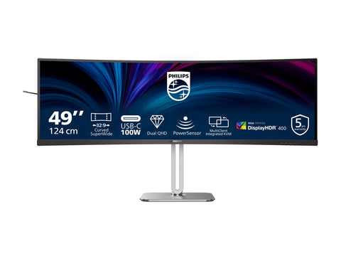 PHILIPS 49B2U5900C/00 48.8p 5120x1440 75Hz VA CURVED H/A 150MM SUPERWIDE USB C DOCKING DISPLAY 100W SmartKVM USB HUB SPEAKERS