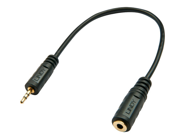 LINDY Audio Adapter Cable 2.5M/3.5F 20cm-Kabel 2.5mm M/3.5mm F