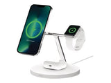 BELKIN BOOST CHARGE PRO MagSafe 3-in-1 Charging Stand Watch fast charge w PSU EU Power Supply White