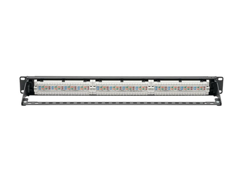 EATON TRIPPLITE Cat6 24-Port Patch Panel PoE+ Compliant 110/Krone 568A/B RJ45 Ethernet 1U Rack-Mount TAA