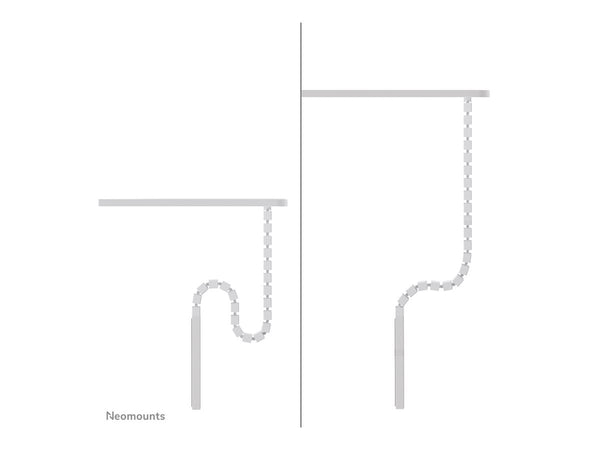 NEOMOUNTS Magnetic Cable Cover for sit/stand desk frames screw mounted magnetic channel white