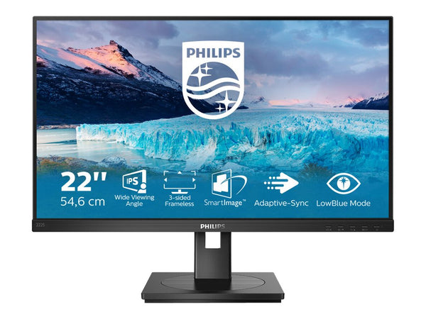 PHILIPS 222S1AE/00 21.5p IPS WLED 1920x1080 16:9 250cd/m2 4ms 75Hz Low Blue Mode 1xHDMI1.4 DP1.2 VGA DVI