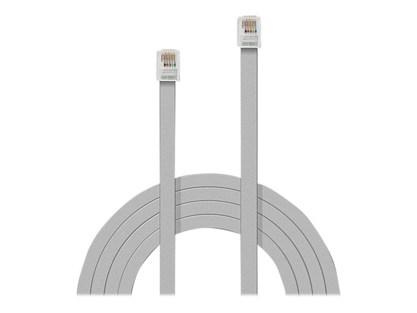 LINDY RJ-11 Cable silver Pin-Connection 10m