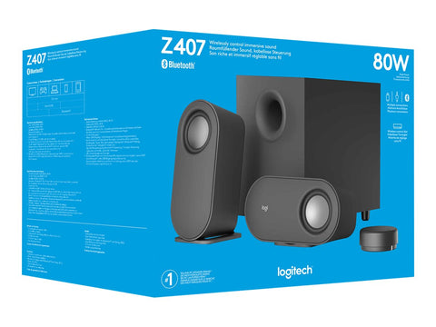 LOGITECH Z407 Android Edition speaker system for PC 2.1channel wireless Bluetooth USB 40 Watt Total graphite grey