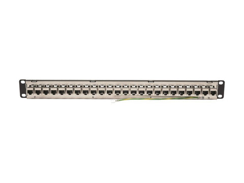 EATON TRIPPLITE 24-Port 1U Rack-Mount STP Shielded Cat6a Feedthrough Patch Panel RJ45 Ethernet TAA