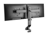 EATON TRIPPLITE Dual-Display Monitor Arm with Desk Clamp and Grommet - Height Adjustable 17p to 27p Monitors