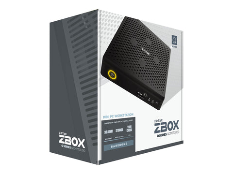 ZOTAC ZBOX QCM7T3000 Barebone Intel Core i7-10750H 2xDDR4-2933/2666 SODIMM Slot max 64Go M.2 SSD PCIE x4/SATA III SSD Slot 2242/2280