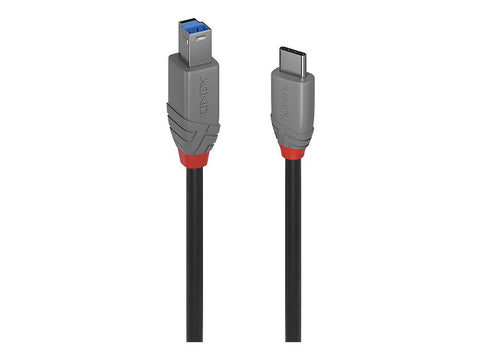 LINDY 1m USB 3.2 Type C to B Cable Anthra Line