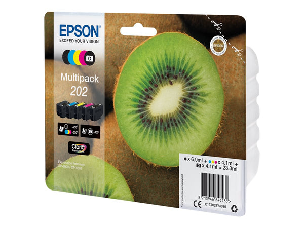 EPSON 1LB 202 Mpack Ink Cartridge PBK BK C M Y with security w/s
