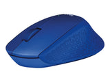LOGITECH M330 SILENT PLUS Mouse 3 buttons wireless 2.4 GHz USB wireless receiver blue