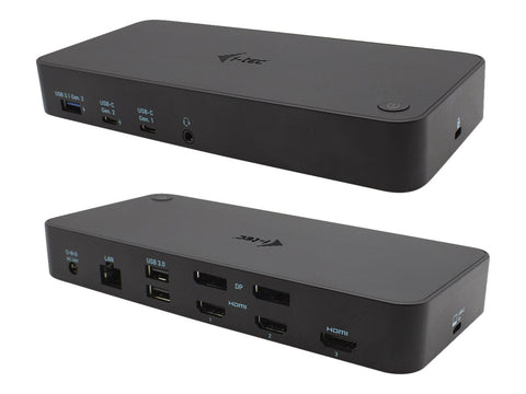 I-TEC USB 3.0/USB-C/Thunderbolt 3x 4K Docking Station 3xHDMI 2xDP GLAN 2xUSB-C 2xUSB 3.0 3.5mm Combo Audio/Mic PD 100W