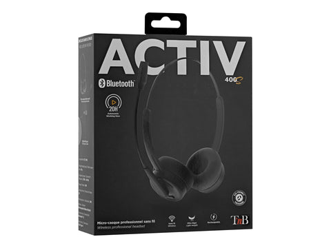 TNB Activ 400S Professional Stereo Bluetooth Headset Wireless Bluetooth 5.2 Connexion Foam Earpads