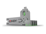 LINDY Clé USB et 4 bloqueurs de ports USB Vert