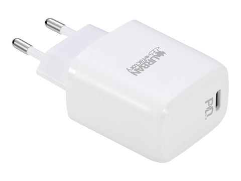 URBAN FACTORY 20W USB-C wall charger 1X 3A EU plug White