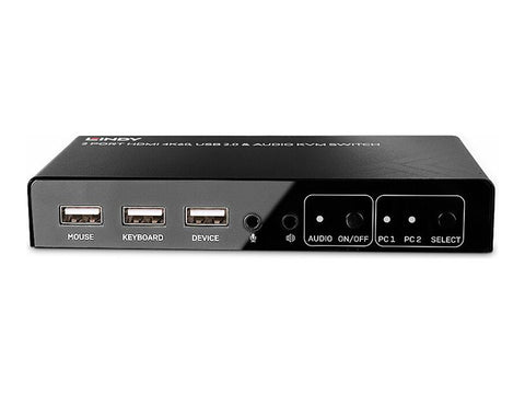 LINDY 2 Port HDMI 4K60 USB 2.0 & Audio KVM Switch