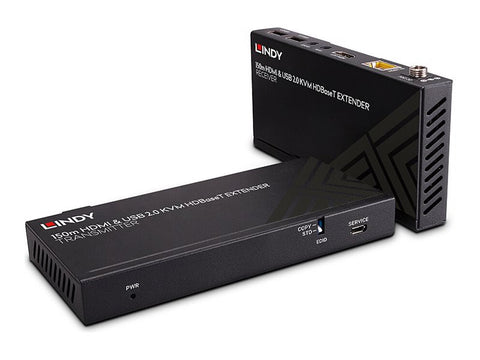 LINDY 150m Cat.6 HDMI 4K60 USB 2.0 HDBaseT KVM Extender