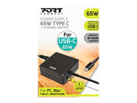 PORT DESIGNS power supply 65W - TYPE C - UK