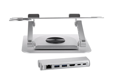 TNB iClick 360 adjustable notebook stand with detachable 6in1 hub aluminum