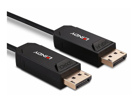 LINDY 50m Fibre Optic Hybrid DP 2.0 UHBR10 Cable